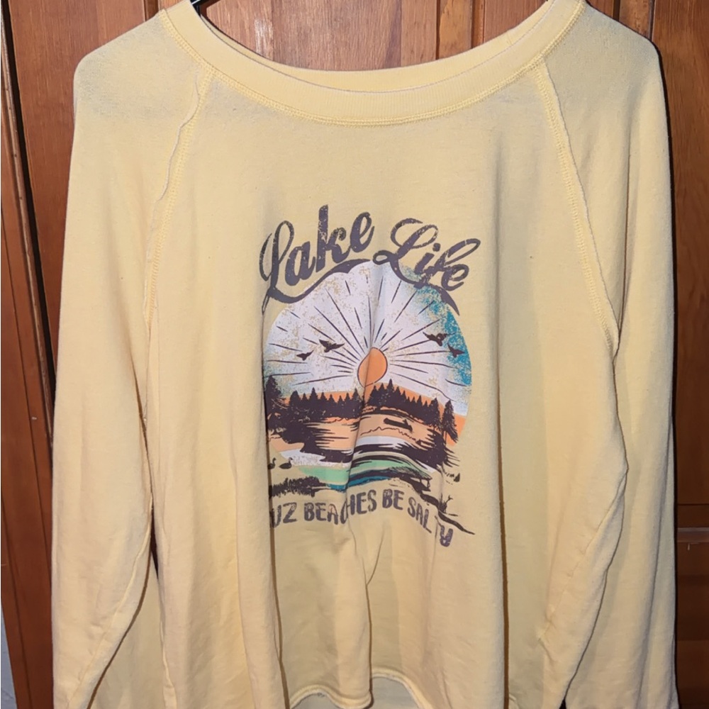 Maurices Yellow Graphic Sweatshirt